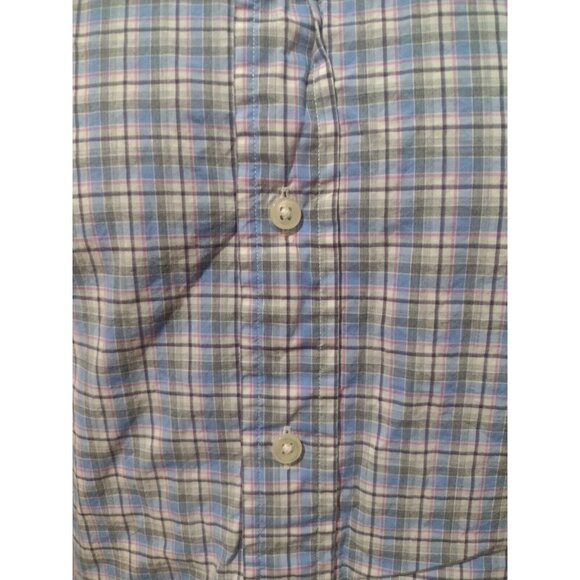 Ralph Lauren Shirt Mens Large L Blue Gray Plaid Button Up  100% Cotton Stretch - Picture 3 of 11